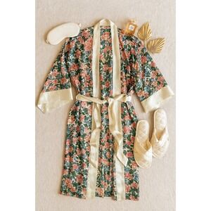 Vintage Victoria's Secret‎ Floral Robe Satin Trim One Size OS